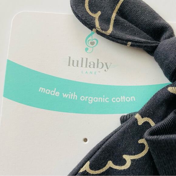 Lullaby Baby | Hat Mitten Set Moon Cloud Print NWT 100% Organic Cotton - Picture 3 of 4